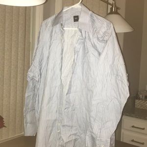 Blue and white long sleeve shirt